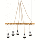 lámpara suspendida / de cuerda / madera / contemporánea