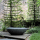 jardinera de zinc / redonda / contemporánea / gris