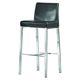 silla de bar contemporánea / de interior / de cuero / de metal cromado