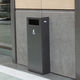 cubo de basura público / de acero / contemporáneo