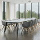 mesa de reuniones contemporánea / de chapa de madera / de melamina / con base metálica