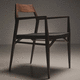 silla contemporánea / de interior / de cuero / de roble