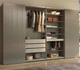 armario contemporáneo / de vidrio / de melamina / con puertas plegables