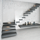 escalera en L / con peldaños de madera / para uso residencial / profesional