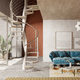 escalera helicoidal / con peldaños de madera / con estructura de acero / para uso residencial