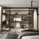 vestidor modular / contemporáneo / de vidrio ahumado / de metal cepillado
