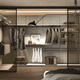 vestidor modular / contemporáneo / de vidrio ahumado / de metal cepillado