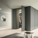 vestidor modular / contemporáneo / de melamina / con puerta abatible
