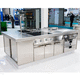 cocina profesional de metal / modular / con isla / a medida