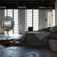 espejo televisor de pie / para hotel / para habitación de hotel / contemporáneo