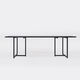 mesa de comedor de diseño industrial / de roble / de nogal / con base de acero termolacado