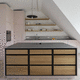 cocina contemporánea / de MDF / de acero inoxidable / de linóleo