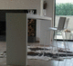 mesa alta contemporánea / de madera encerada / rectangular / para uso residencial
