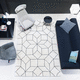 alfombra contemporánea / con motivos geométricos / de lana de Nueva Zelanda / de lana merino