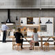 cocina contemporánea / de madera / con asas / lacada