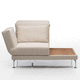 sillón contemporáneo / de tejido / con reposapiés / ajustable en altura