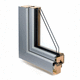 ventana de madera / de aluminio / de guillotina / con vidrio doble
