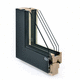 ventana de madera / de aluminio / abatible / con vidrio cuádruple