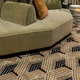 alfombra contemporánea / con motivos decorativos / de lana de Nueva Zelanda / de lino