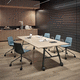 mesa de reuniones contemporánea / de madera / de melamina / con base metálica