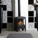 chimenea de gas / autoportante / de pie / de 3 caras