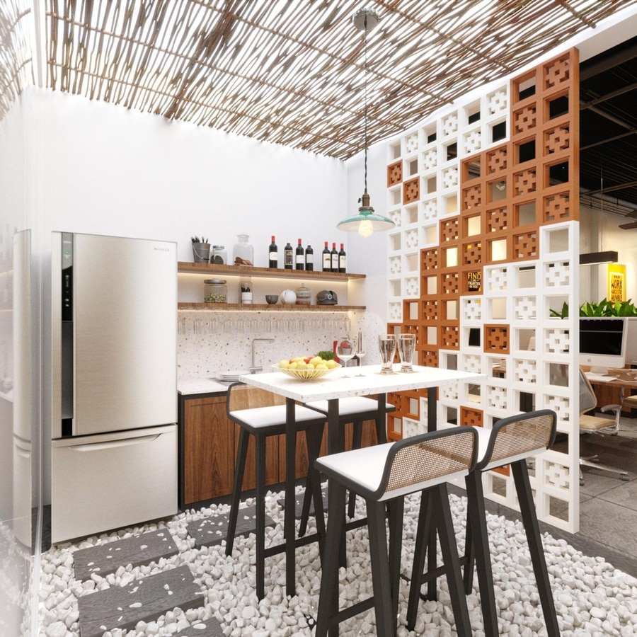 Pared divisoria diseñada con bloque de brisa - 91 Trần Não, An Lợi Đông