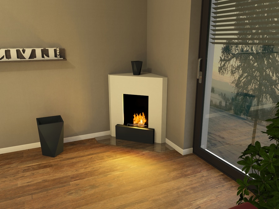 muenkel design Nook [chimenea de esquina eléctrica Opti-myst / chimenea