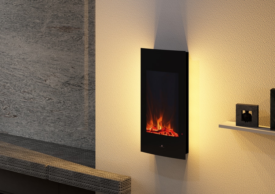 Noble Flame DETROIT V [chimenea de pared eléctrica curvada vertical