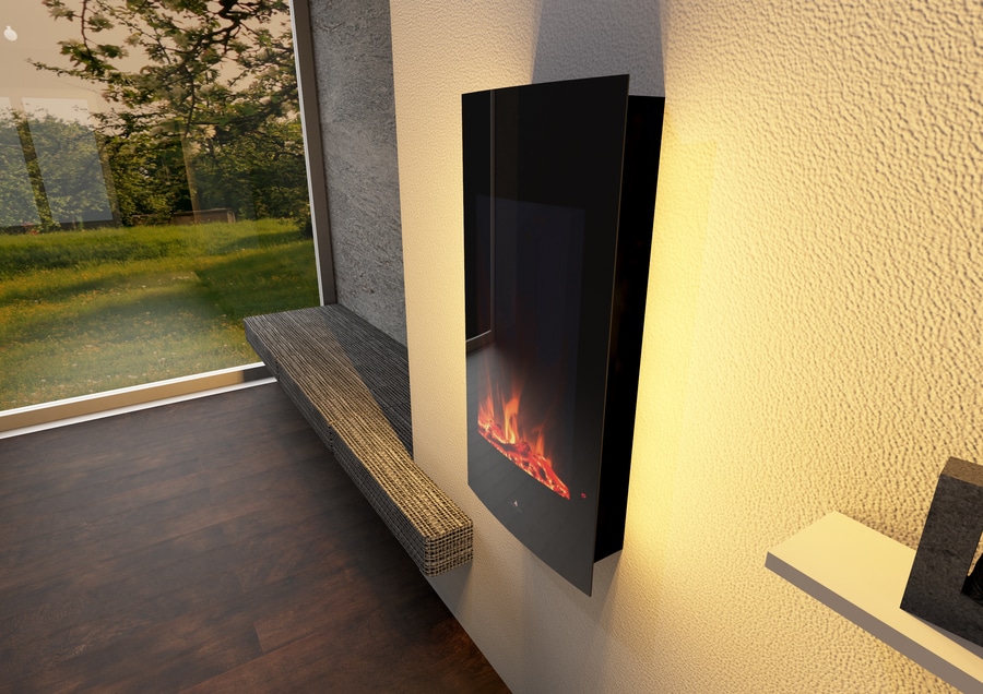 Noble Flame DETROIT V [chimenea de pared eléctrica curvada vertical
