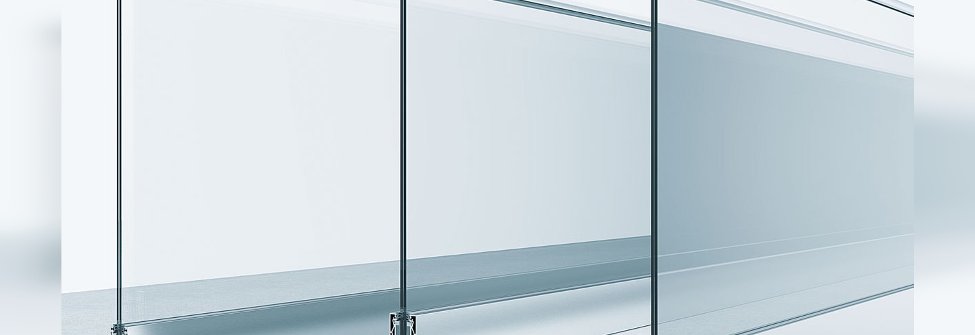 Sistema de verja para las barandillas de cristal cantilevered