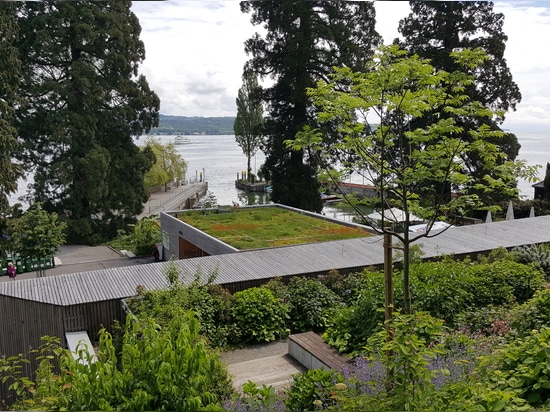 El jardín de tejado ofrece una visión espectacular a través del lago de Constanza.