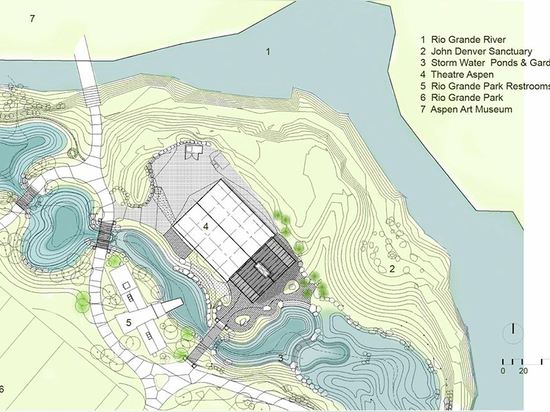 Plan de sitio (© del dibujo: Arquitectos de Charles Cunniffe)