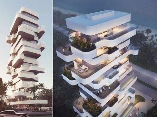 Los arquitectos anaranjados diseñan una torre única del apartamento que pasa por alto la playa en Limassol, Chipre