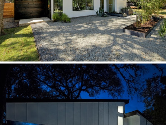 Esta casa en forma de L en Texas Opens Up For Indoor/el entretenimiento al aire libre