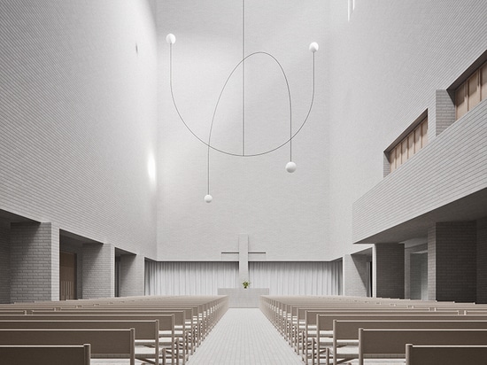 el ling del förstberg diseña una iglesia faro-modelada para una entrada de la competencia en Finlandia