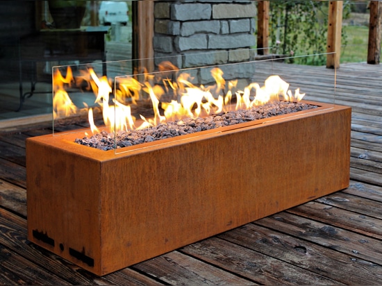 Chimenea de gas al aire libre, Galio Corten por Planika