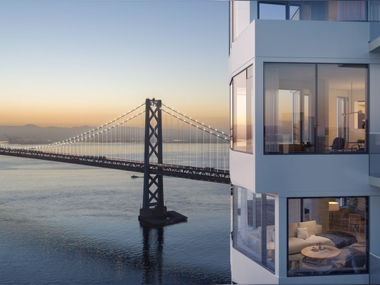 Torre de Mira de la cuadrilla del estudio en San Francisco para ofrecer torcer las ventanas saledizas