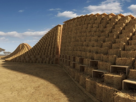 Escuela de fardos de paja en Malawi, África Oriental