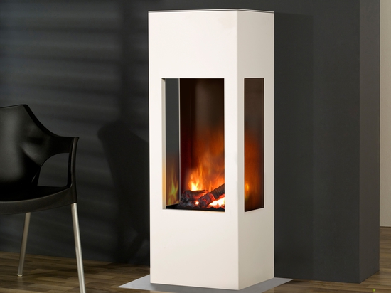 muenkel design prism fire [chimenea eléctrica / etanol de 3 lados vista