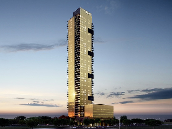 El rascacielos dorado "Lighthouse Tower" en Tel Aviv eligió ALUMIL