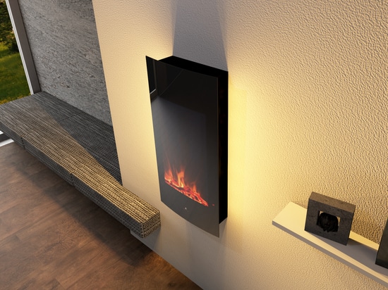 Noble Flame DETROIT V [chimenea de pared eléctrica curvada vertical