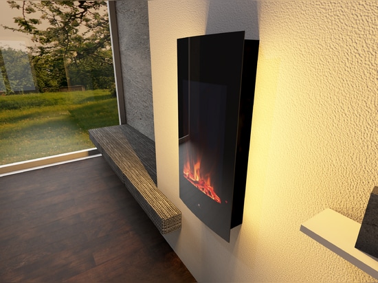 Noble Flame DETROIT V [chimenea de pared eléctrica curvada vertical]