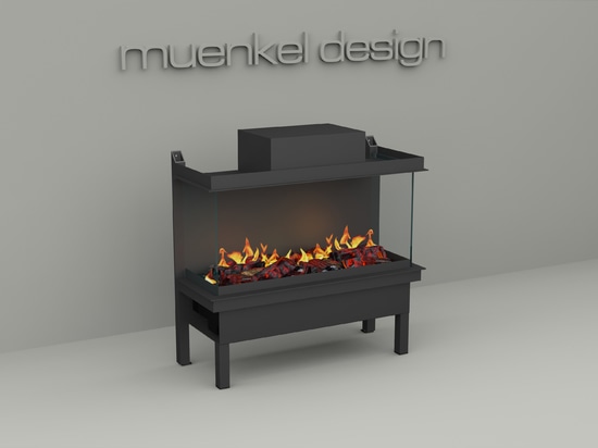 muenkel design wall fire electronic PRO FLR [Inserto de chimenea eléctrica Opti-myst para instalación en pared]