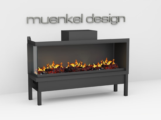 muenkel design wall fire electronic PRO FL / FR [instalación de pared insertable para chimenea eléctrica Opti-myst]