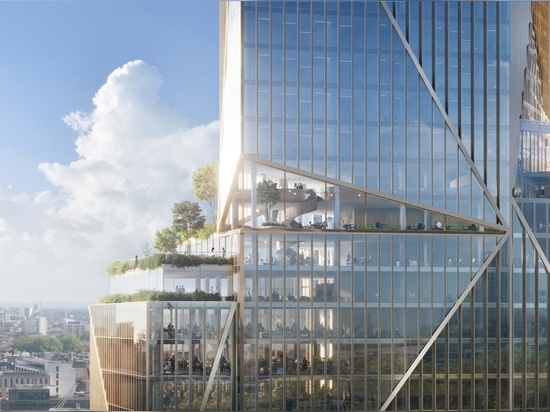 3XN revela imágenes de un complejo de oficinas de gran altura para Londres