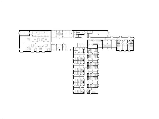 Keppie, casa de la familia de Ronald McDonald, Yorkhill, Glasgow. Plan de la planta