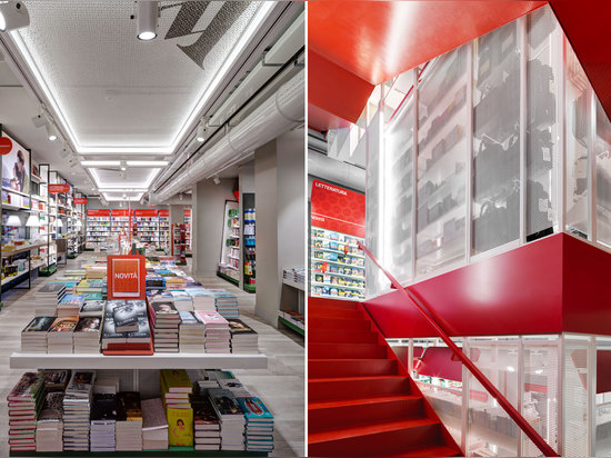 Arquitectos de Migliore + de Servetto, almacén del concepto de Mondadori, Milano, Italia