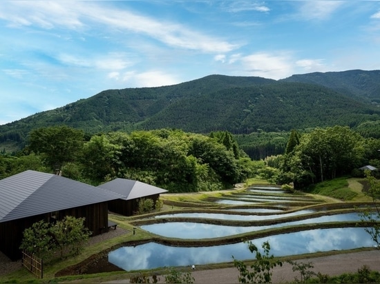 Kengo Kuma esparce el hotel de aguas termales por las terrazas de arroz esculpidas