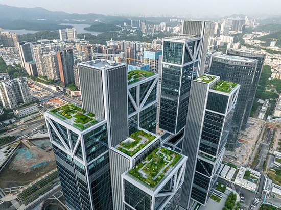 Foster + Partners completa las torres DJI de Shenzhen con grandes voladizos