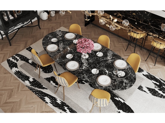 MESA DE COMEDOR PIETRA OVAL NERO MARQUINA